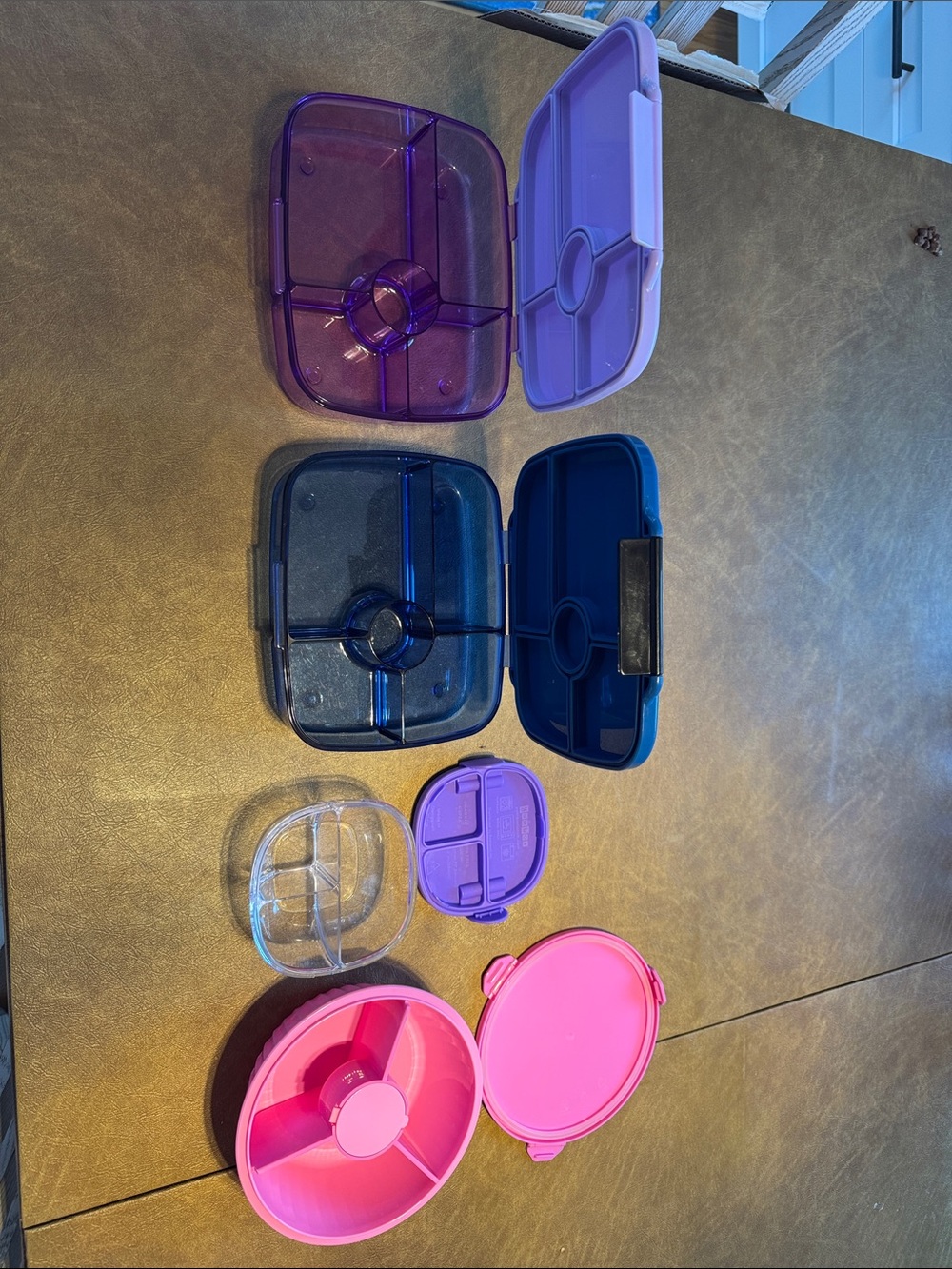 Yumbox Bento Lunchboxes and SnackContainers - Purple, Blue, Pink